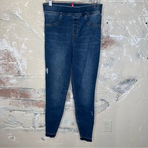 Spanx M Jean leggings, jeggings, released hem, med wash